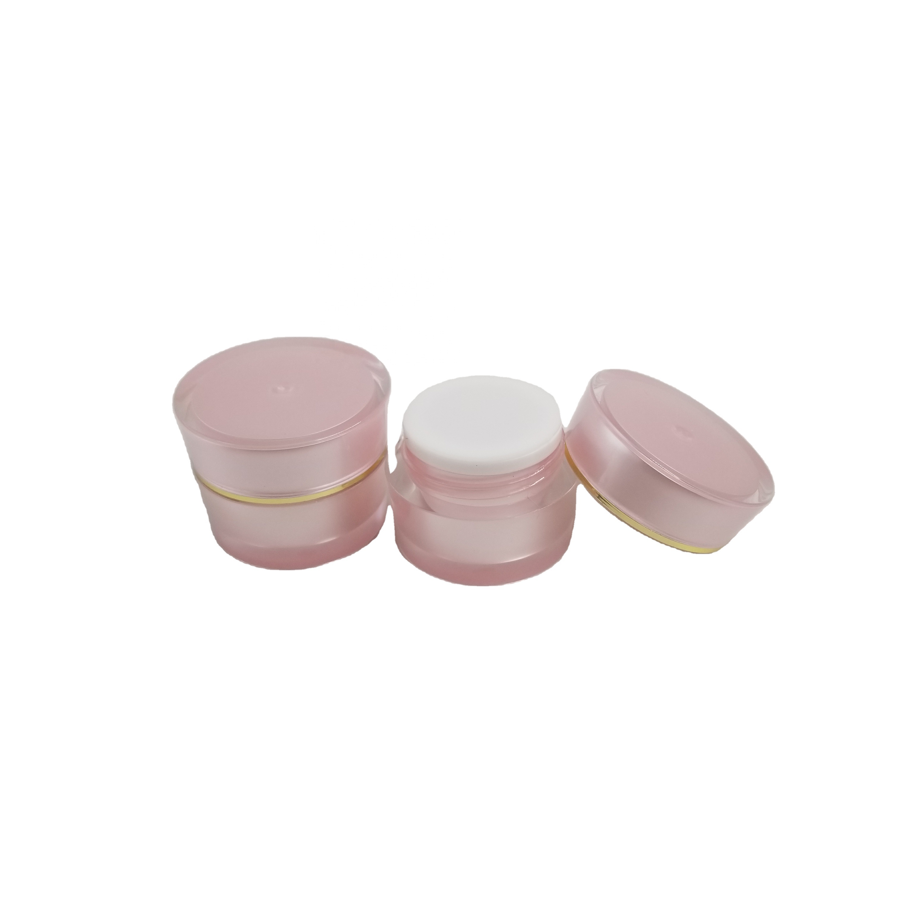 5g pink Acrylic cosmetic cream jar Travel cosmetic jar set