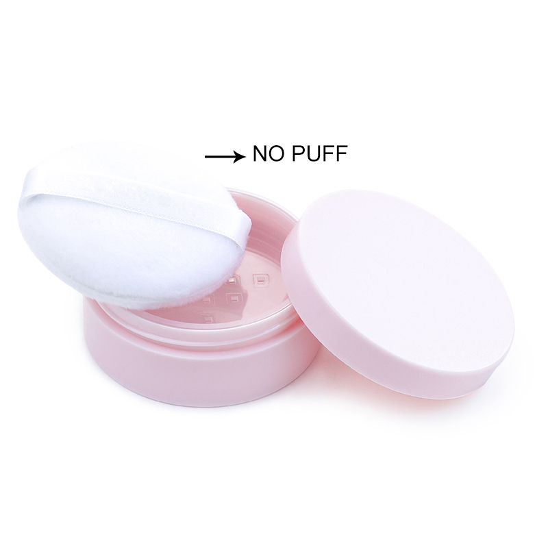 5g pink black round plastic portable loose powder jar container with sifter/ empty blusher cosmetic packaging