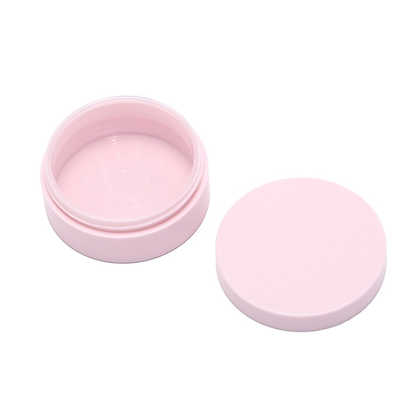5g pink black round plastic portable loose powder jar container with sifter/ empty blusher cosmetic packaging