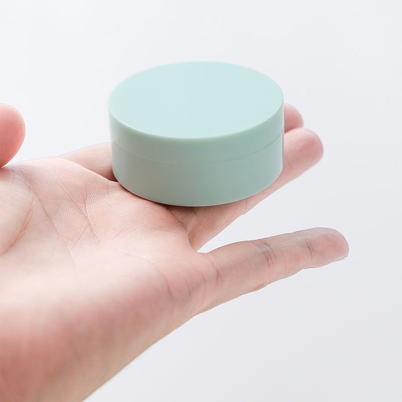 5g pink black round plastic portable loose powder jar container with sifter/ empty blusher cosmetic packaging