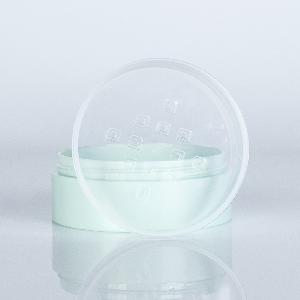 5g pink black round plastic portable loose powder jar container with sifter/ empty blusher cosmetic packaging