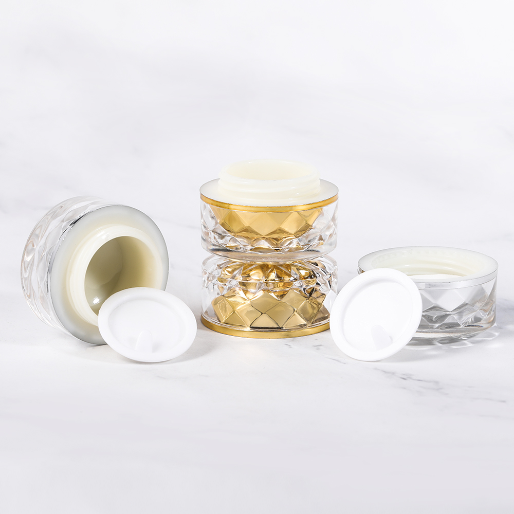 5g plastic acrylic luxury crystal cosmetic cream jar in stock