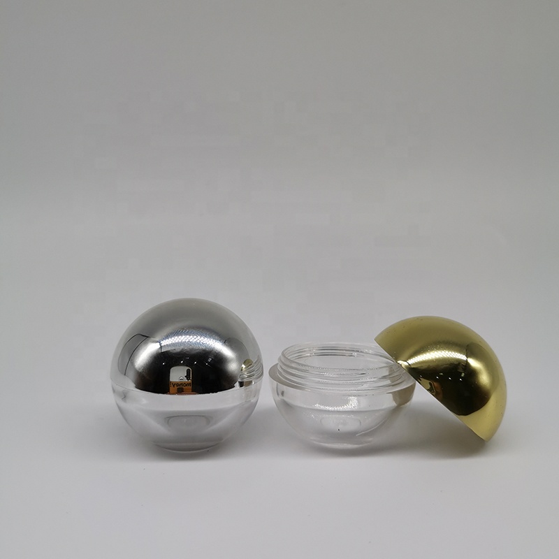 5g silver gold custom label cosmetic dispenser ball empty makeup container
