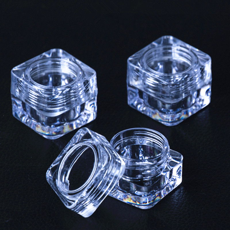 5g square shape luxury high quality clear acrylic jar wholesale transparent eye cream jar cosmetic jars with acrylic lid