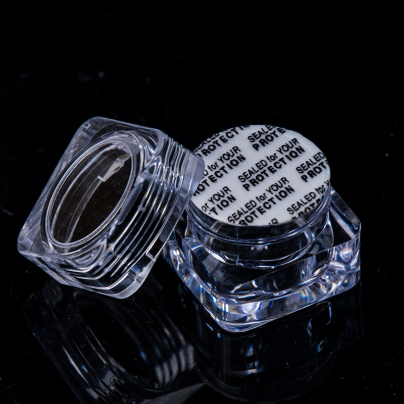5g square shape luxury high quality clear acrylic jar wholesale transparent eye cream jar cosmetic jars with acrylic lid