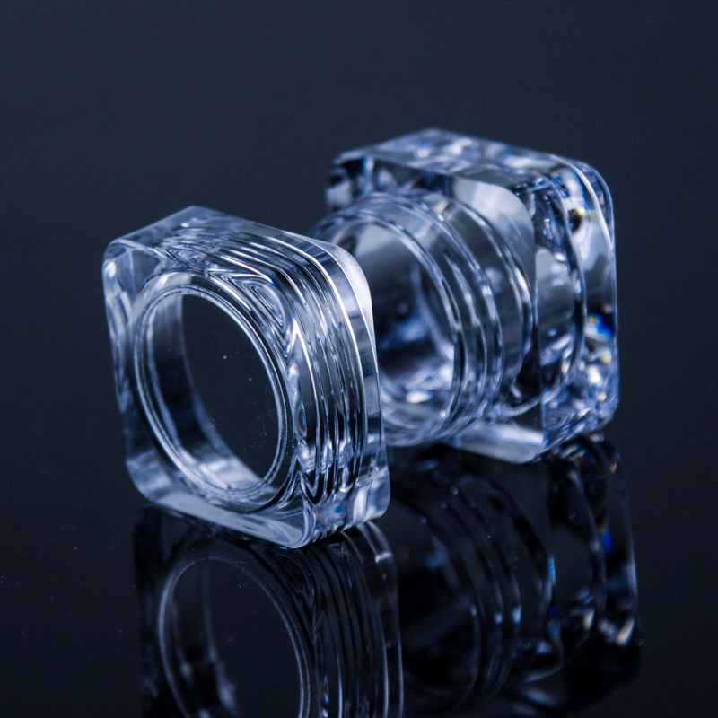 5g square shape luxury high quality clear acrylic jar wholesale transparent eye cream jar cosmetic jars with acrylic lid