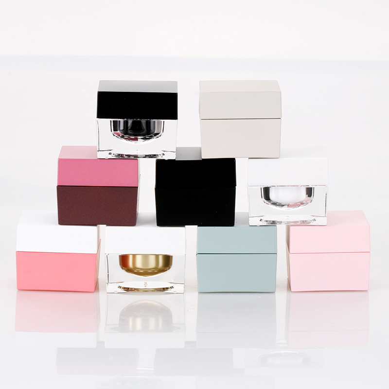 5g square uv gel glue bottle custom color acrylic nail polish jar
