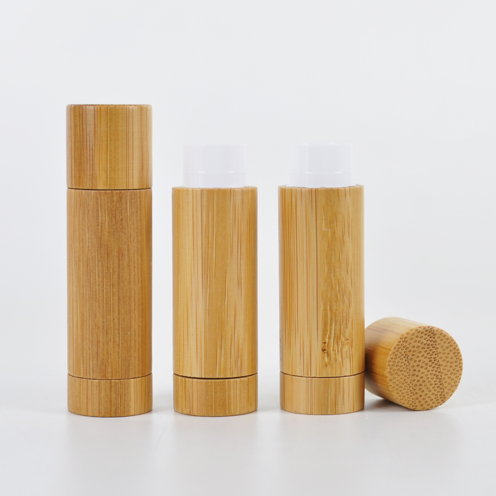 5g wood bamboo eco friendly bamboo lipstick tube lip balm containers