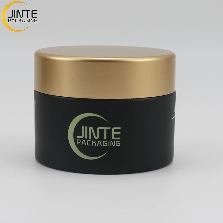5g10g 15g 30g 50ml 100ml 150ml 250ml Hair Black Cream Containers   Cosmetic PETG Jars With Matte Gold Lid