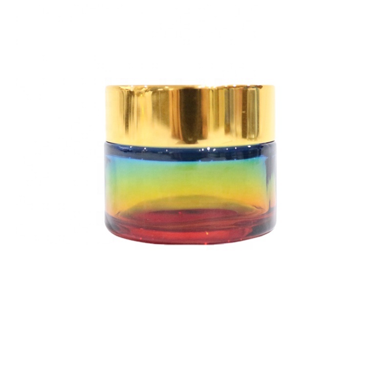 5gl rainbow glass jar with gold cap