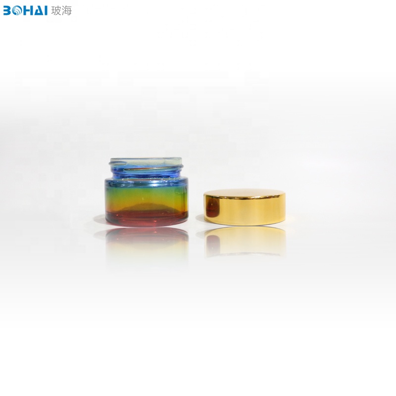 5gl rainbow glass jar with gold cap