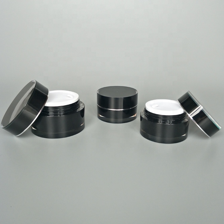 5grams 10grams 15grams 30g 50g high end quality black cosmetic jars luxury