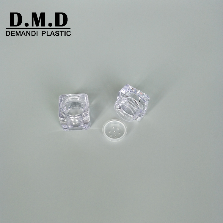 5grams 5ml 1g 1ml small transparent empty sifter jar square for powder