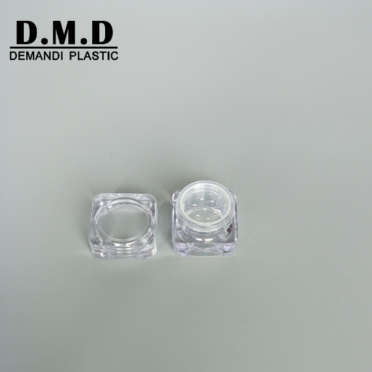 5grams 5ml 1g 1ml small transparent empty sifter jar square for powder