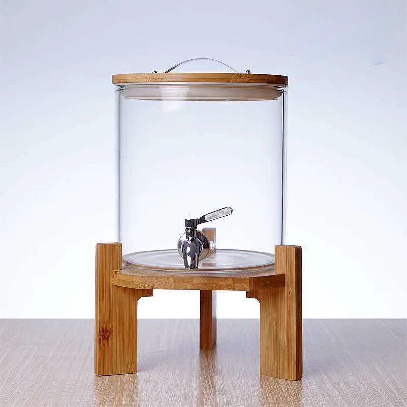 5l  big  high quality large glass canisters storage jar with tap