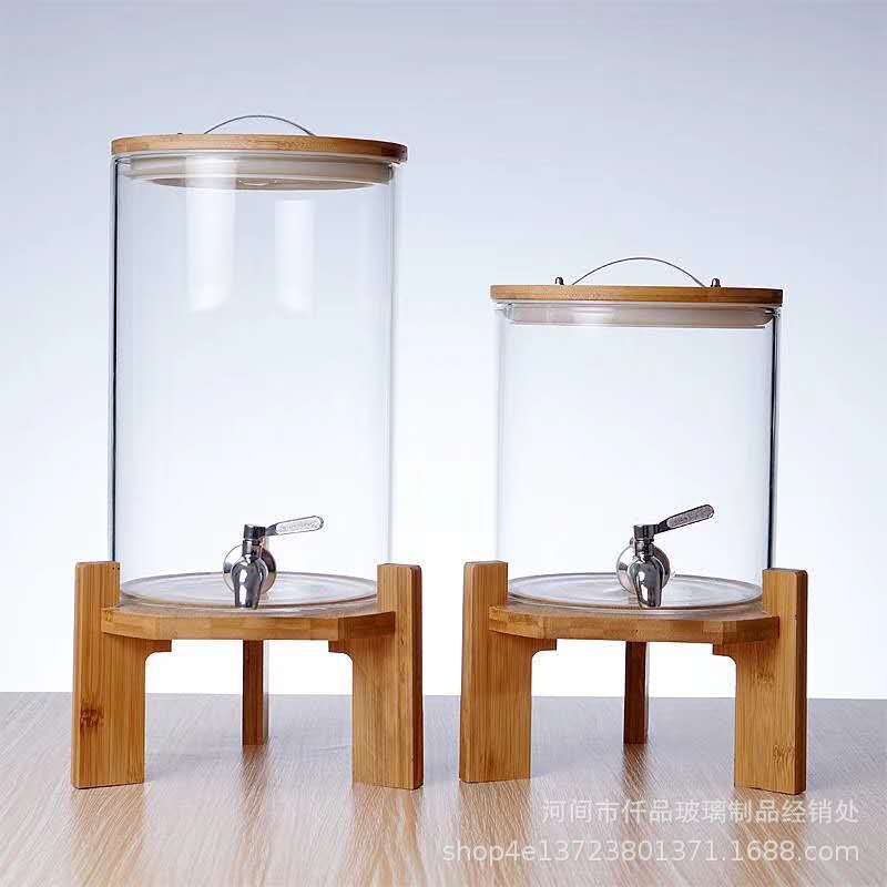 5l big high quality large glass canisters storage jar with tap