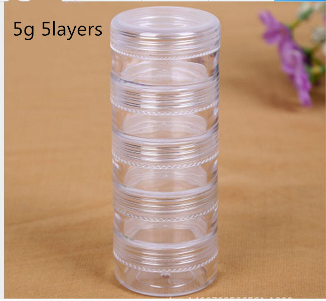 5layers for 5g storage stacked cosmetic jar small travel jar stack jars
