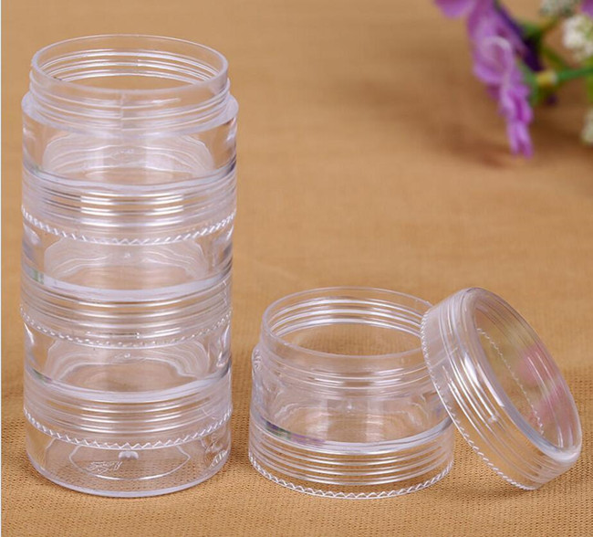 5layers for 5g storage stacked cosmetic jar small travel jar stack jars