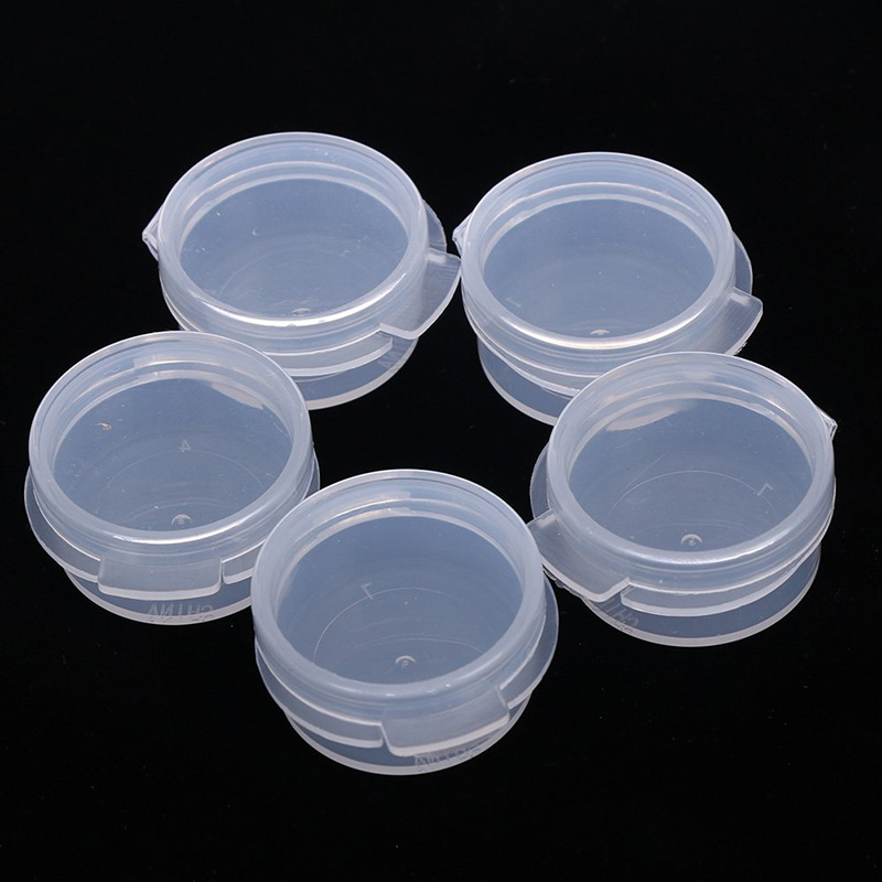 5mL Clear Empty Plastic Jar Round Pot Small Container with Lid for Cosmetic Lab Sample