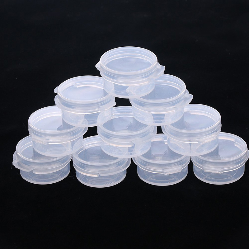 5mL Clear Empty Plastic Jar Round Pot Small Container with Lid for Cosmetic Lab Sample
