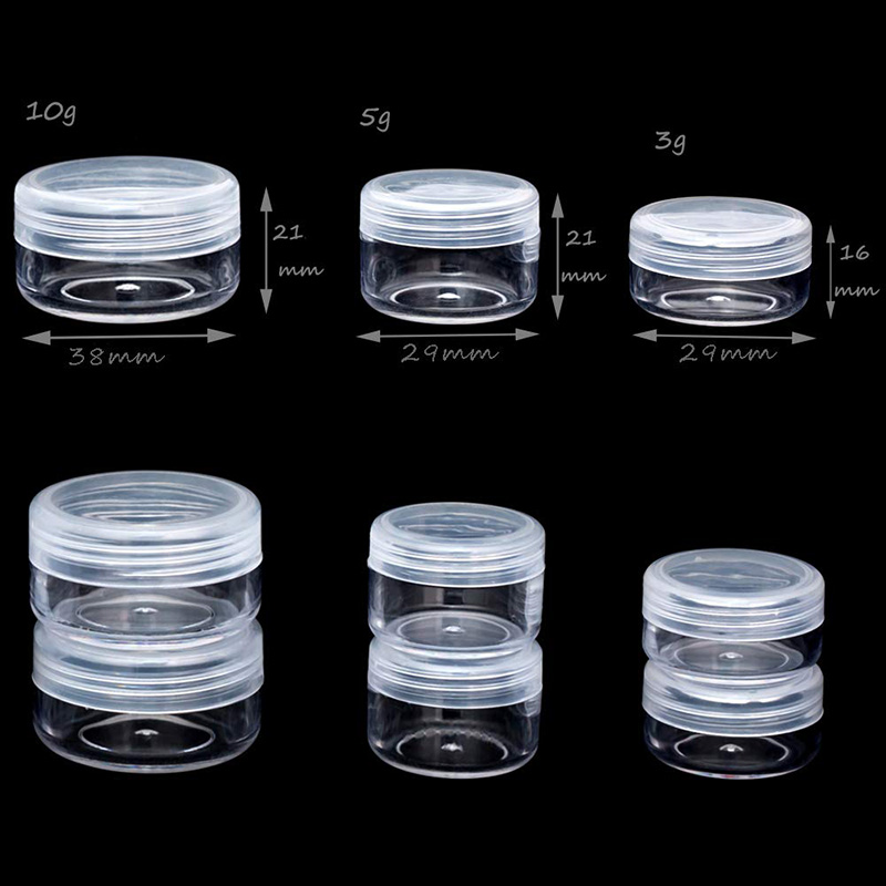 5mL Clear Empty Plastic Jar Round Pot Small Container with Lid for Cosmetic Lab Sample