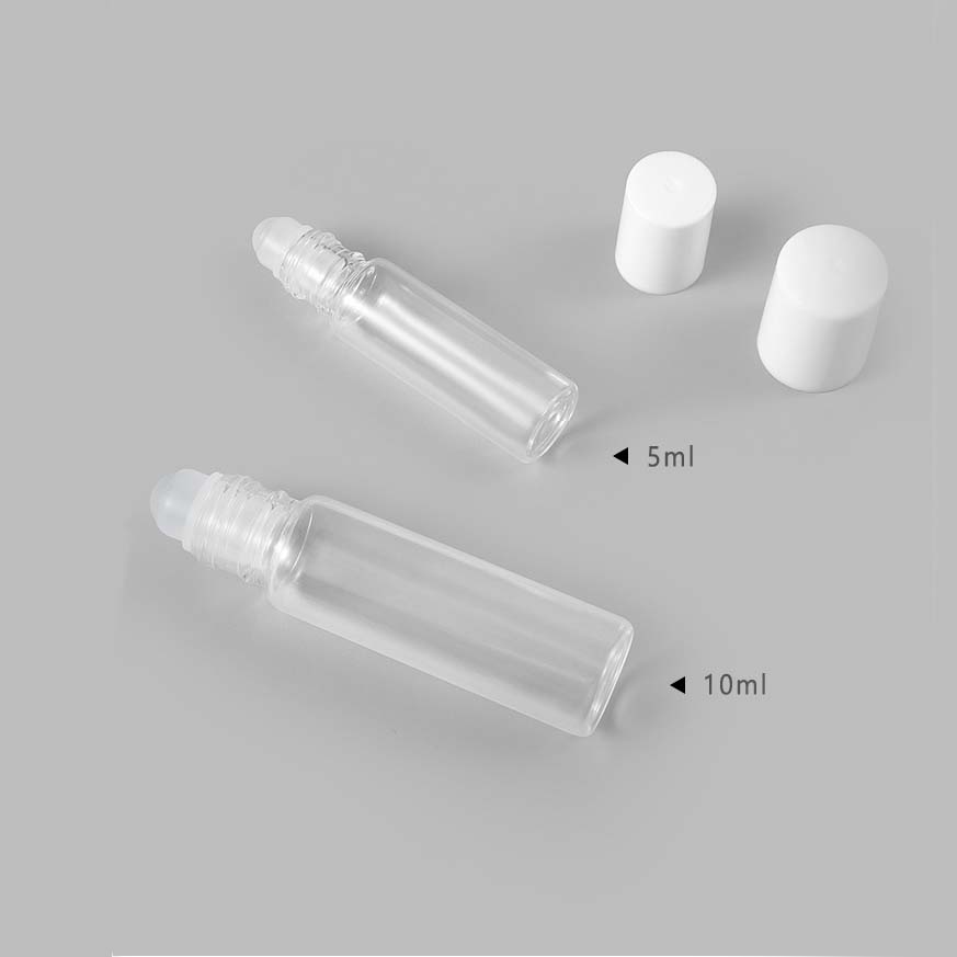 5ml /10 ml glass roll on bottle with white cap