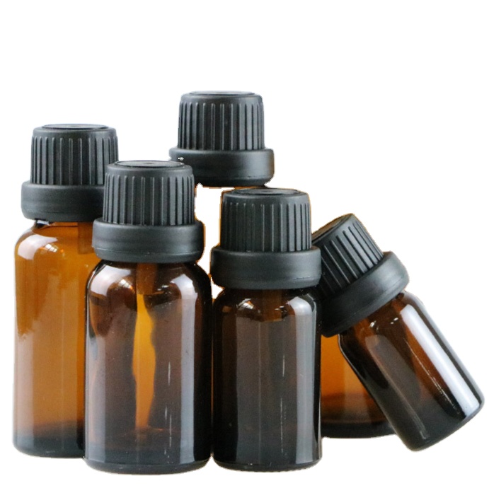 5ml-100ml Amber Glass Essential Oil Serum Dropper Bottle with Child Proof Lids and Pipette