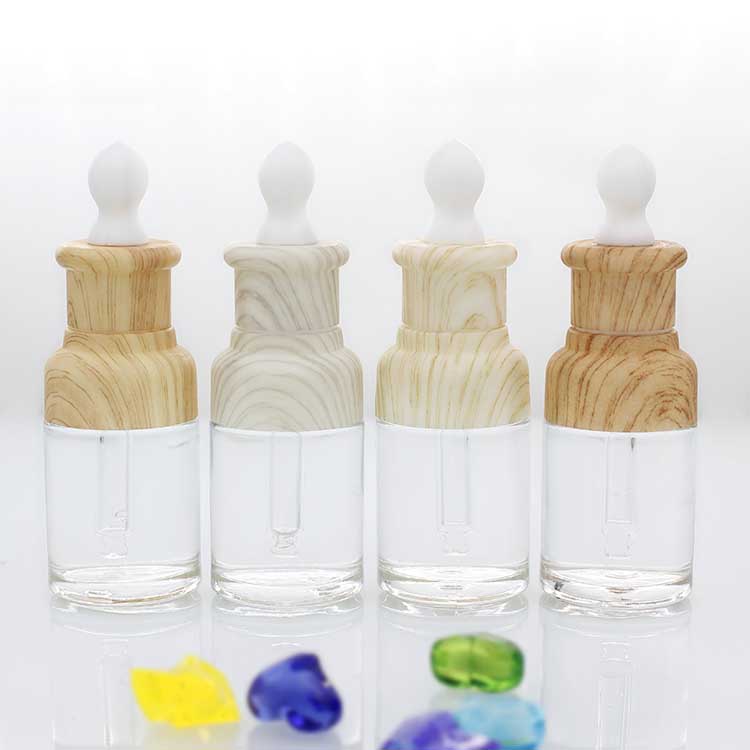 5ml~100ml Clear Essential Oil Glass Bamboo Dropper Bottle With Pipette Tube