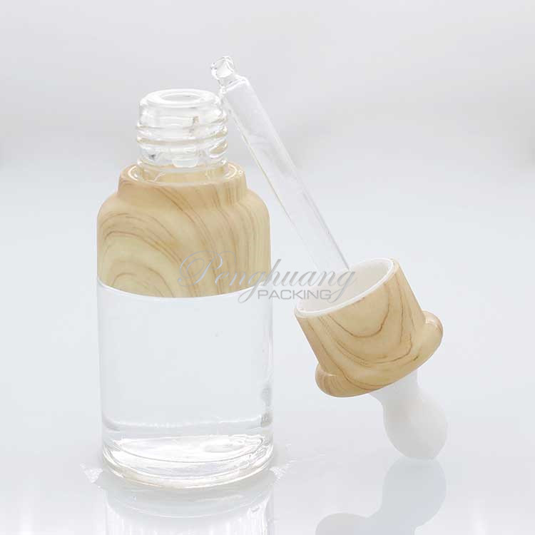 5ml~100ml Clear Essential Oil Glass Bamboo Dropper Bottle With Pipette Tube