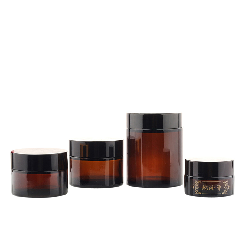 5ml-100ml Luxury Amber Cosmetic Cream Container Glass Eye Cream Jar