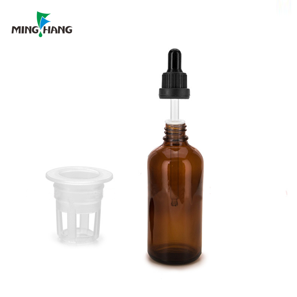 5ml-100ml Matte Frosted Amber Glass Essential Oil Glass Bottle With Black Sealed Dropper