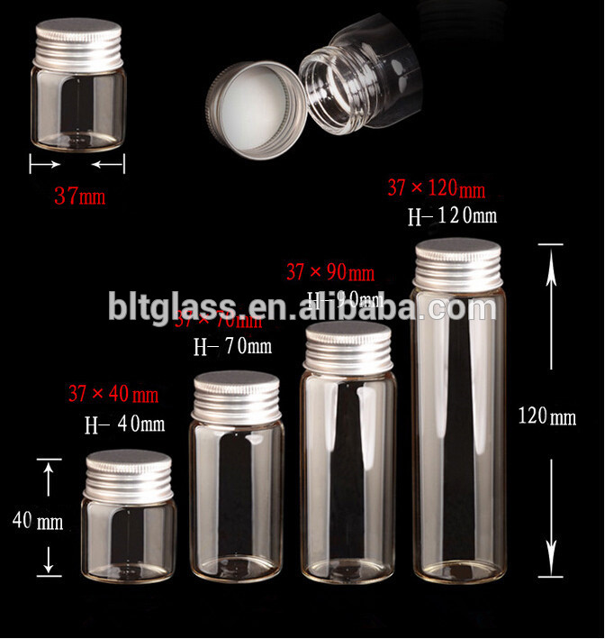 5ml ~100ml glass test tube bottle with screw cap and seal for wishing laboratory