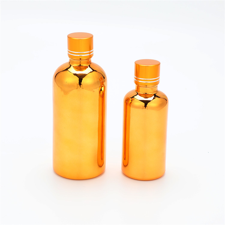 5ml-100ml golden essential oil glass bottle, lotion dropper bottle