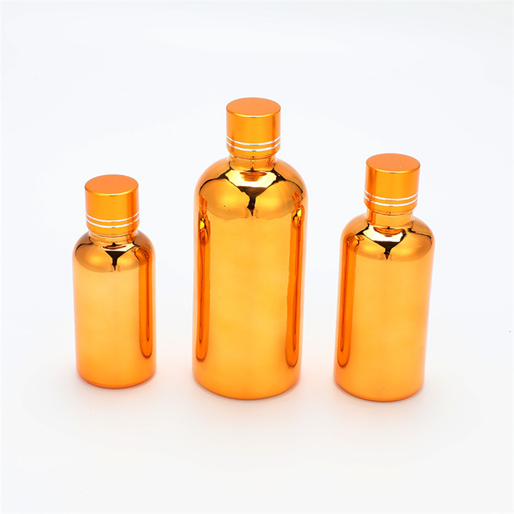 5ml-100ml golden essential oil glass bottle, lotion dropper bottle