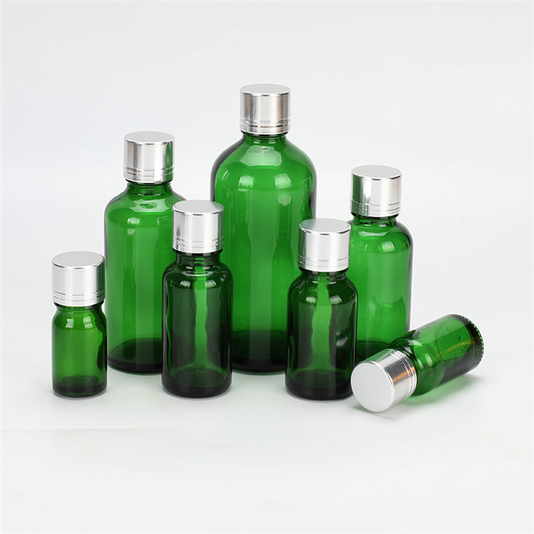 5ml-100ml green round perfume glass bottle with spray