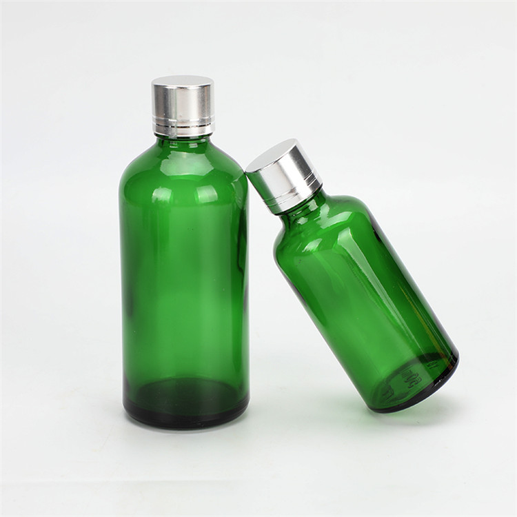 5ml-100ml green round perfume glass bottle with spray