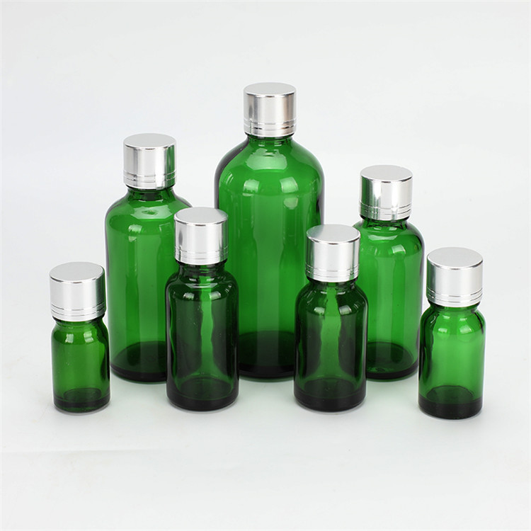 5ml-100ml green round perfume glass bottle with spray