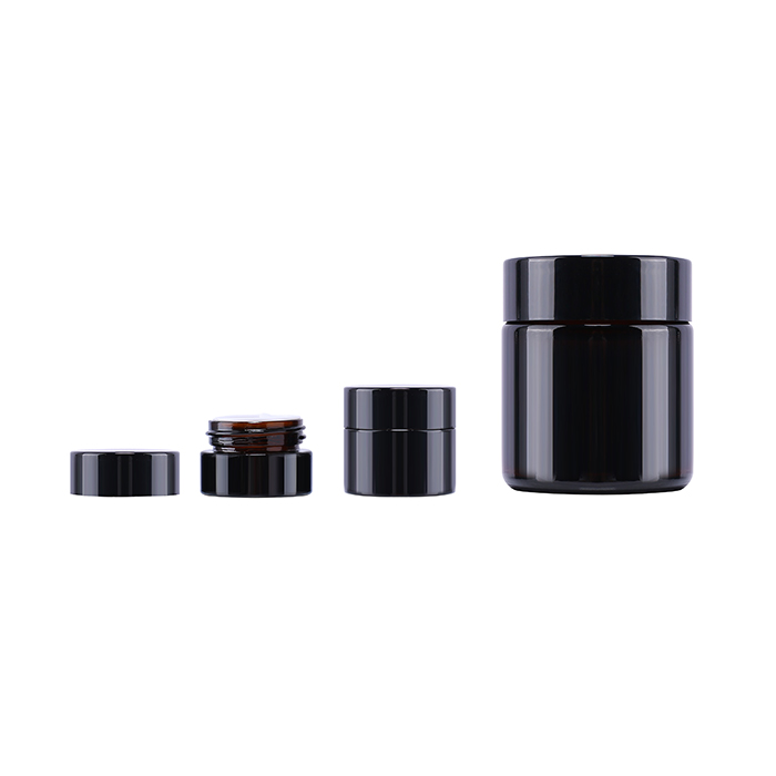 5ml 10ml 100ml Empty amber glass jar face cream cosmetic jar customized logo