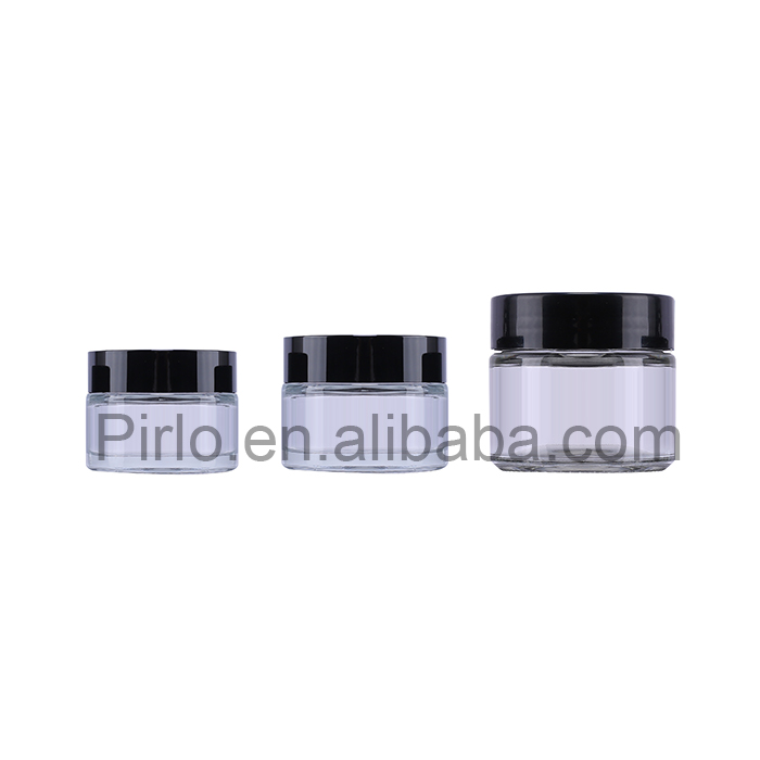 5ml 10ml 100ml Empty amber glass jar face cream cosmetic jar customized logo