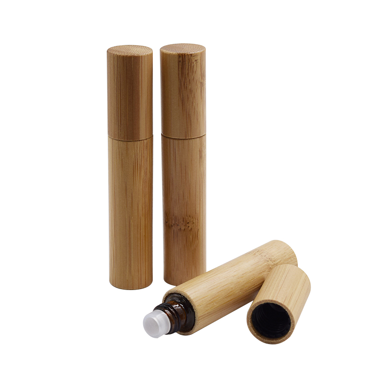 5ml 10ml 12ml amber roll on glass bottle pocket perfume bamboo roll on bottle