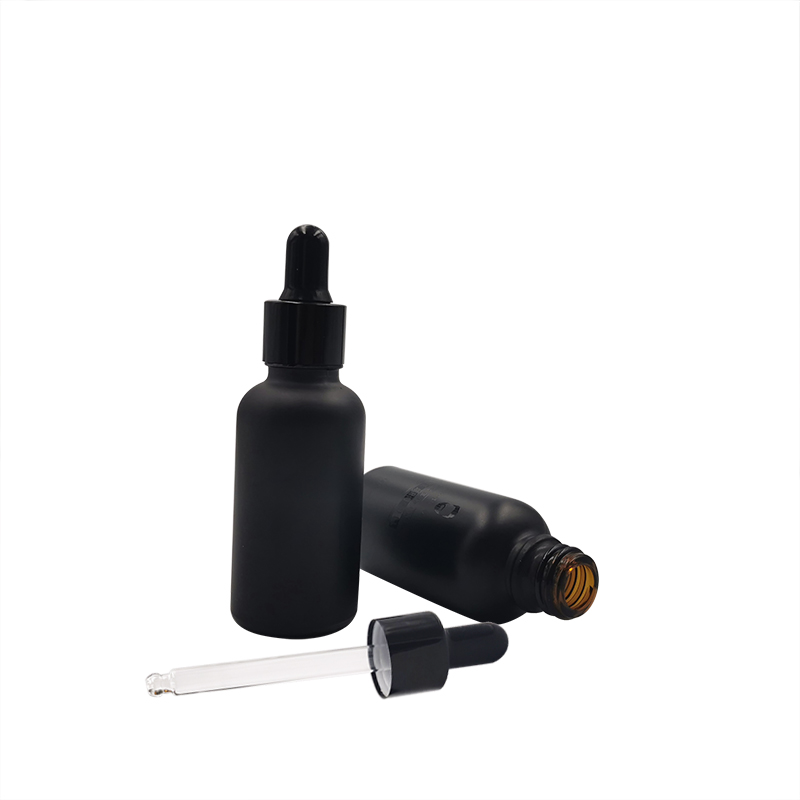 5ml 10ml 150ml 20ml 30ml 50ml 100ml frosted black glass essential oil dropper bottle with lid