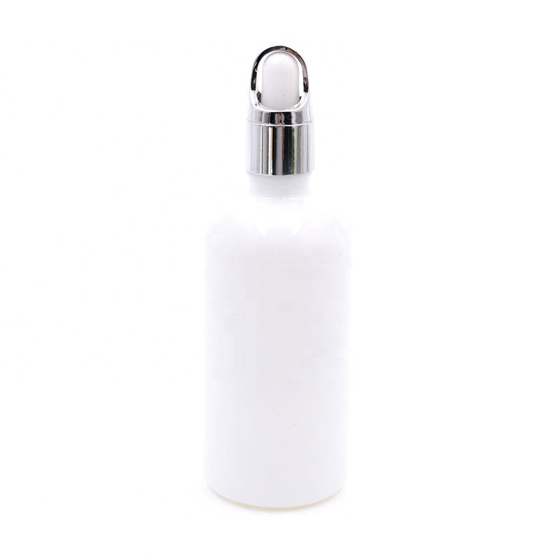 5ml 10ml 15ml 20 ml 30ml 50ml 100ml Refillable Empty white skincare glass essential oil bottle body oil with sealed dropper lid