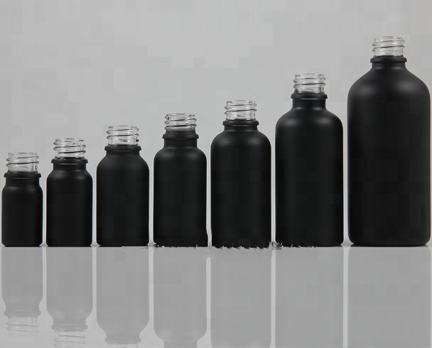5ml 10ml 15ml 20ml 1oz 50ml 100ml matte gloss black glass dropper bottle pump lotion bottle for essential oil massage