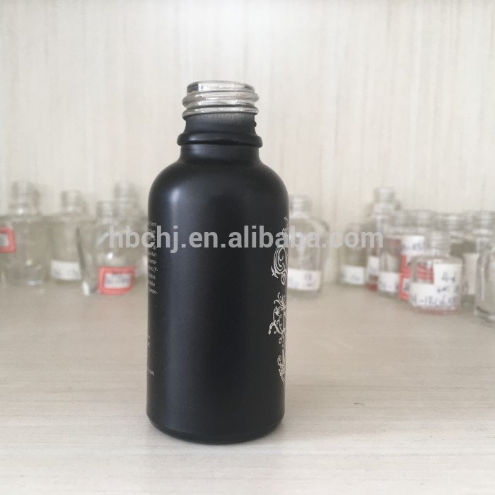 5ml 10ml 15ml 20ml 30mL 50ml 60ml 100mL frosted matte black glass dropper bottles with gold and black dropper