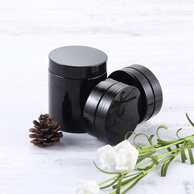 5ml 10ml 15ml 20ml 30ml 100ml Cosmetic Cream Container Plastic Black Jar