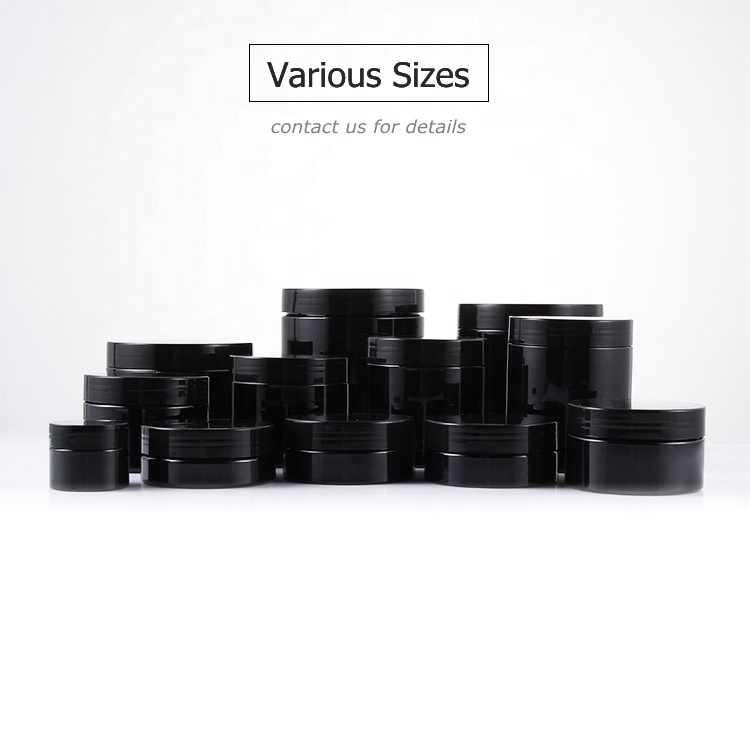 5ml 10ml 15ml 20ml 30ml 100ml Cosmetic Cream Container Plastic Black Jar