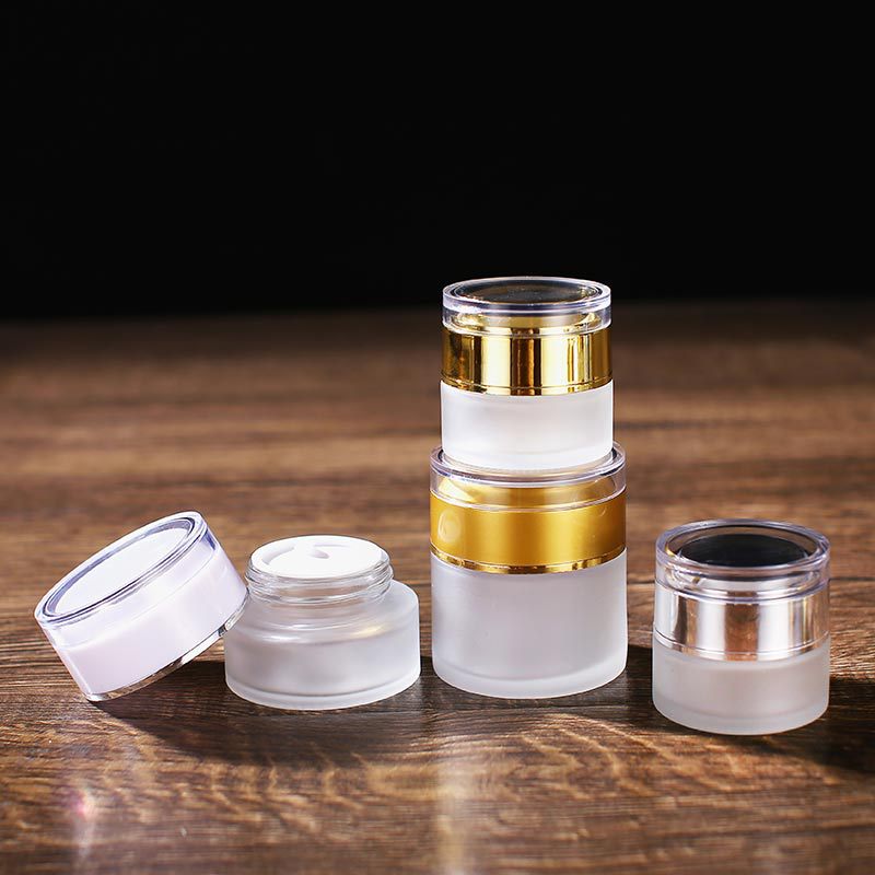 5ml 10ml 15ml 20ml 30ml 100ml transparent round screw top cosmetic container sample testing glass bottle empty makeup cream jar