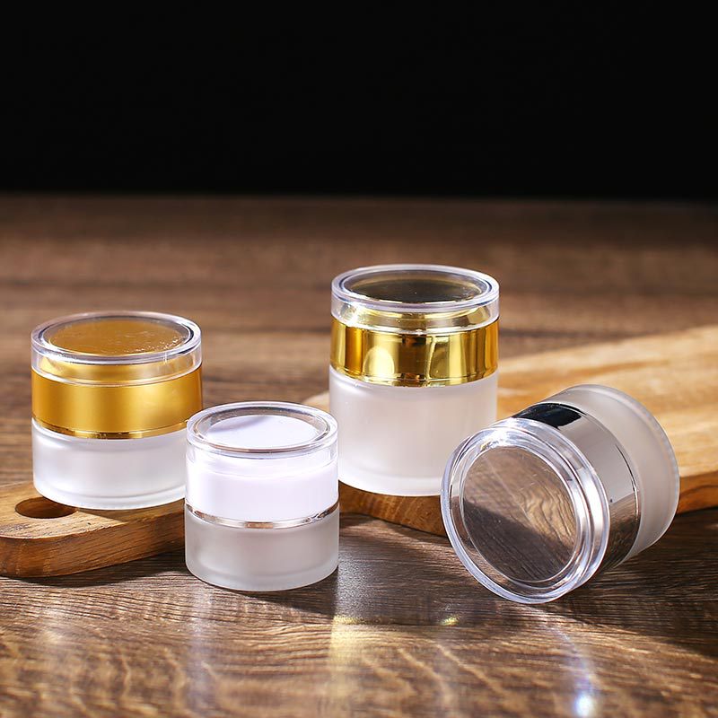 5ml 10ml 15ml 20ml 30ml 100ml transparent round screw top cosmetic container sample testing glass bottle empty makeup cream jar
