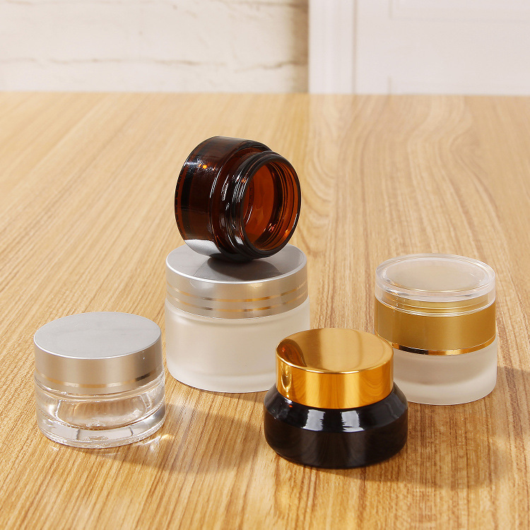 5ml 10ml 15ml 20ml 30ml 100ml transparent round screw top cosmetic container sample testing glass bottle empty makeup cream jar
