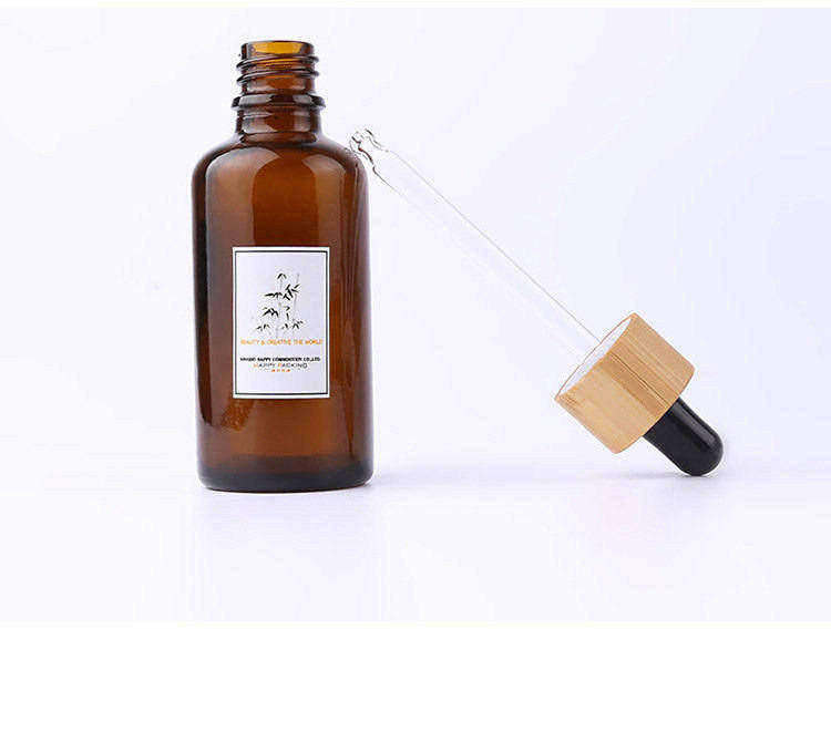 5ml 10ml 15ml 20ml 30ml 50ml 100m amber bamboo serum bottle with dropper